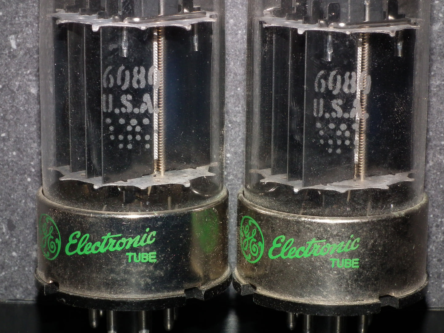 Matched pair 6080 GE  General Electric double triode ( 6AS7 5998)