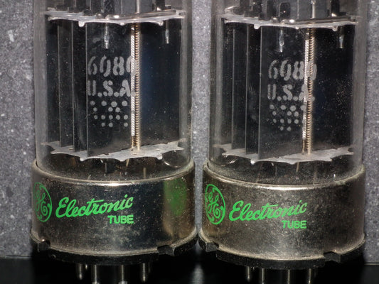 Matched pair 6080 GE  General Electric double triode ( 6AS7 5998)