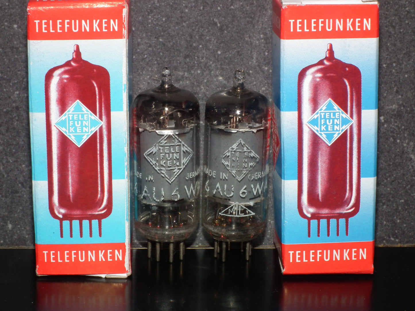 6AU6WA Telefunken <> EF94 RARE Square Getter Sony C800G