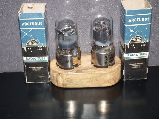 Matched Pair NOS National Union 6C5GT Cracked Metal Collar