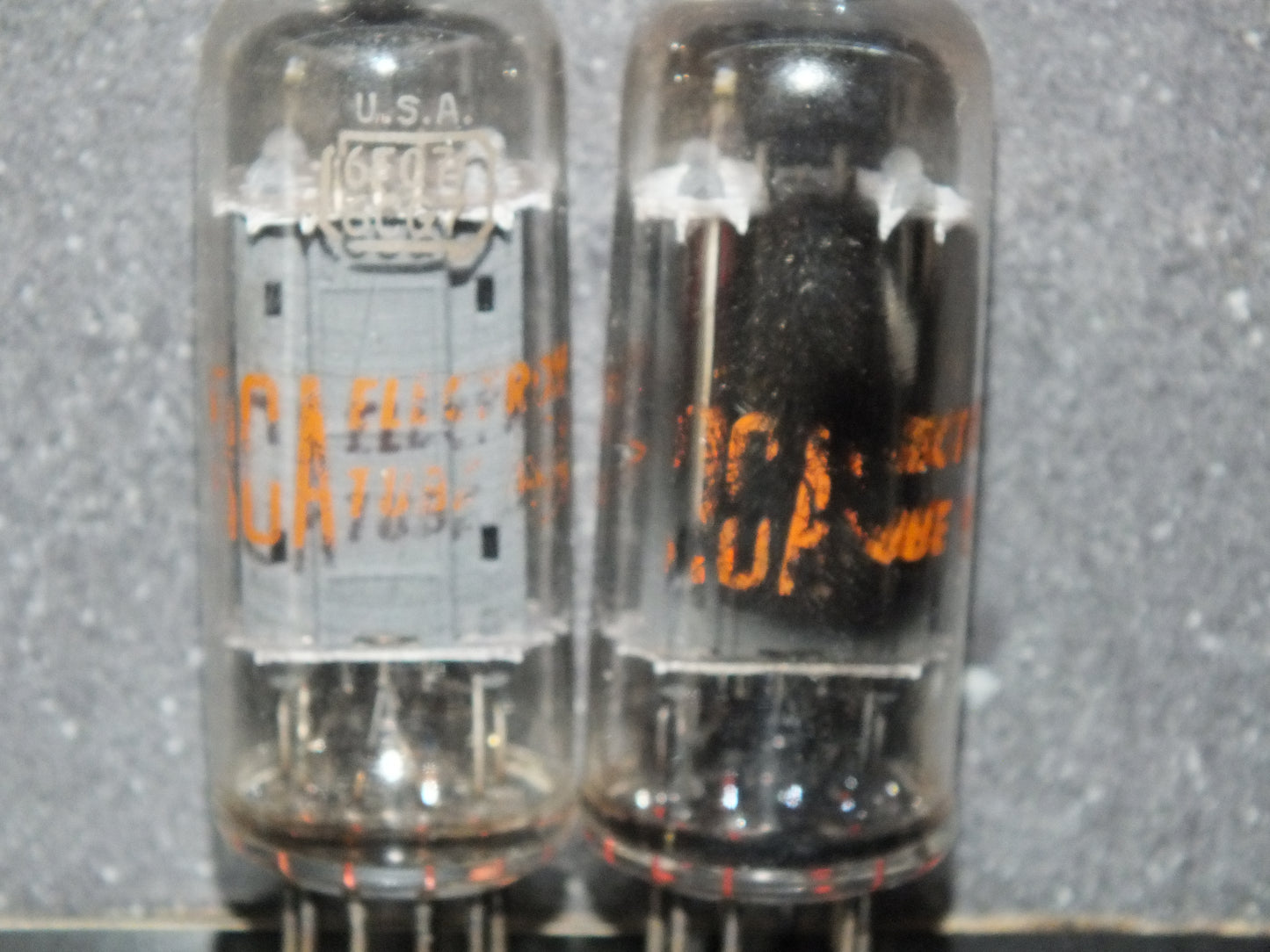 6CG7 RCA 6FQ7 Platinum Matched Pair (2 tubes) Side D Getter