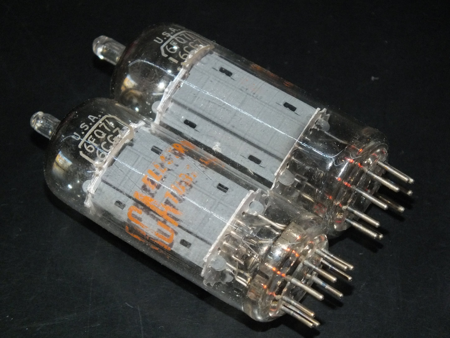 6CG7 RCA 6FQ7 Platinum Matched Pair (2 tubes) Side D Getter