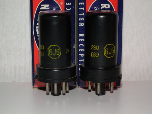 Platinum Matched Pair 6J5 Raytheon NOS NIB (6J5G 6J5GT)
