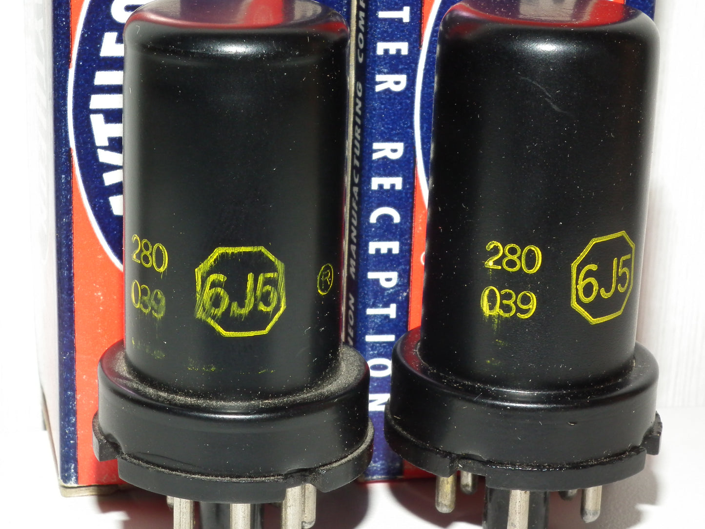 Platinum Matched Pair 6J5 Raytheon NOS NIB (6J5G 6J5GT)