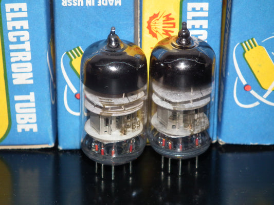 Platinum Matched Pair 6N2P-V Voskhod Triple Mica NOS NIB 1969