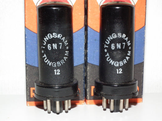 6N7 British Tungsram NOS NIB Matched Pair
