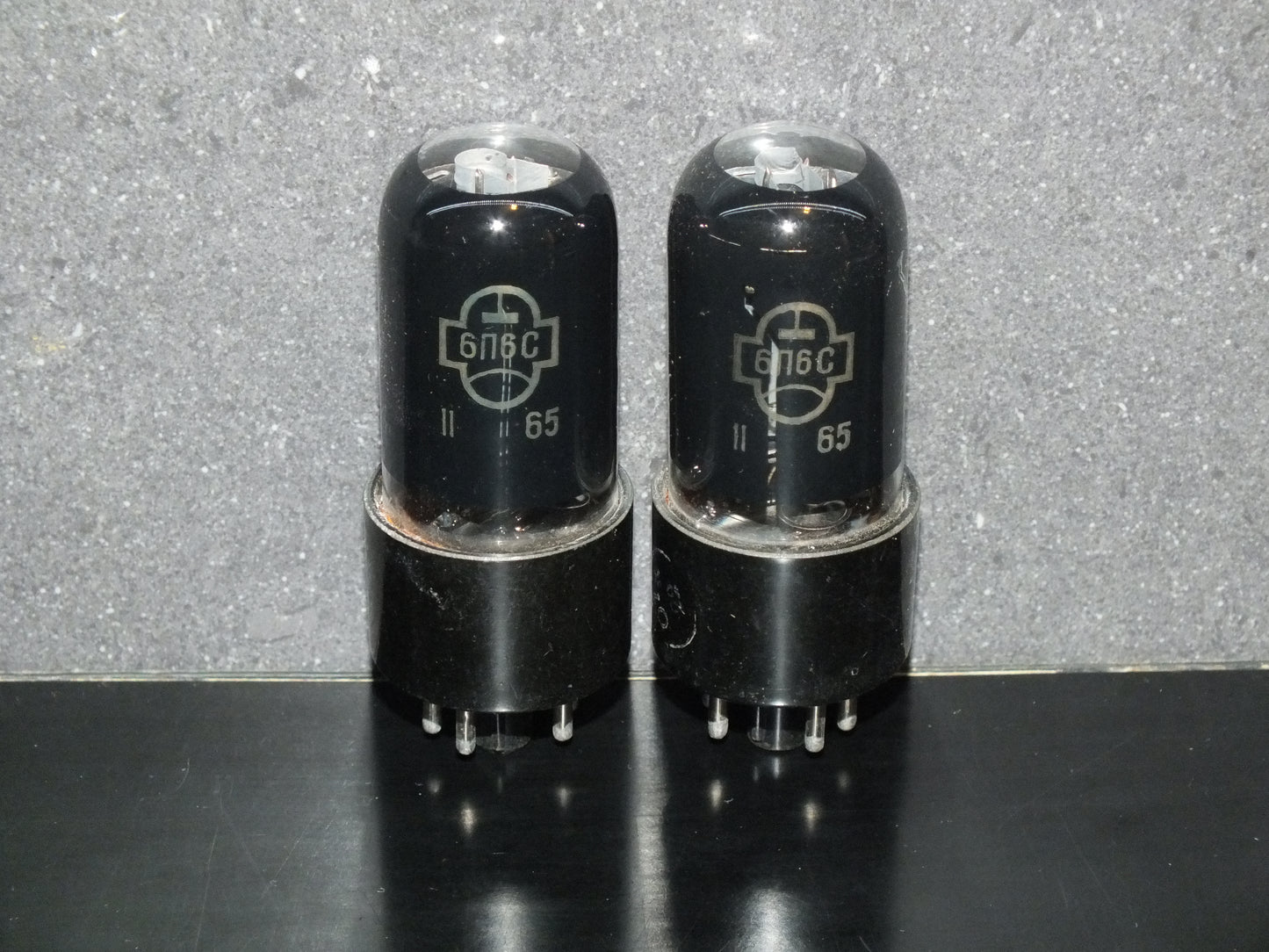 Platinum Matched Pair 6P6S Reflektor 6V6GT Black Coated NOS 60s