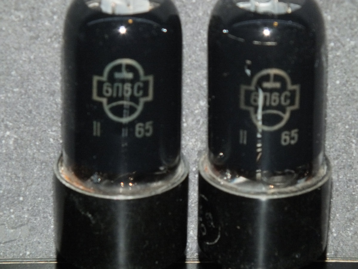 Platinum Matched Pair 6P6S Reflektor 6V6GT Black Coated NOS 60s