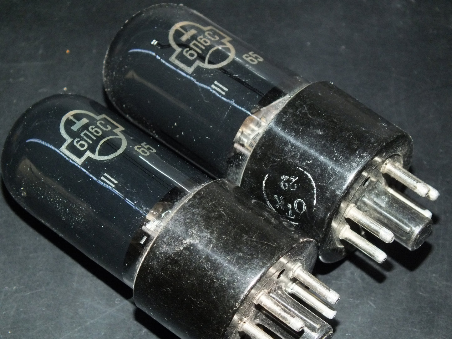 Platinum Matched Pair 6P6S Reflektor 6V6GT Black Coated NOS 60s