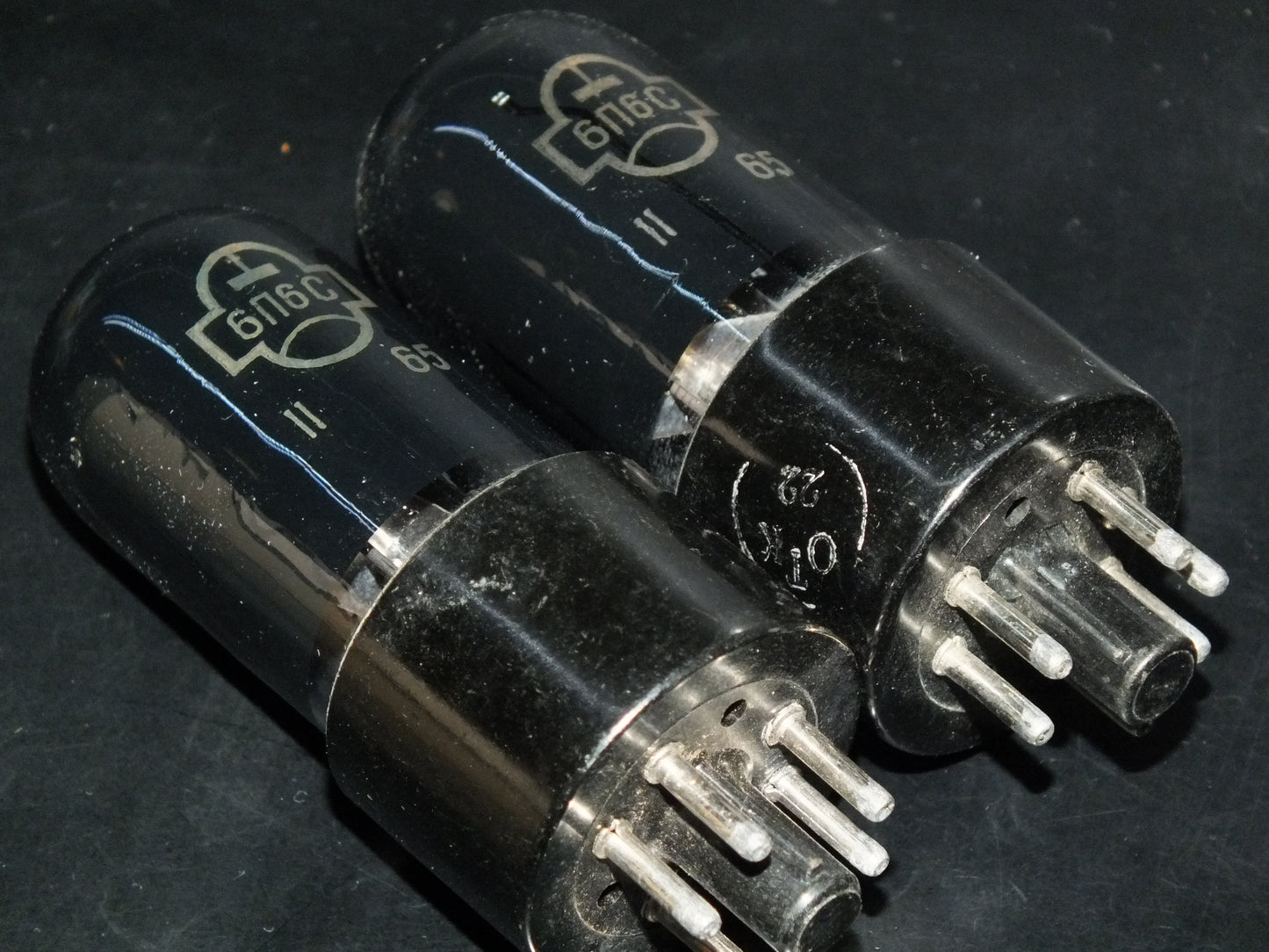 Platinum Matched Pair 6P6S Reflektor 6V6GT Black Coated NOS 60s
