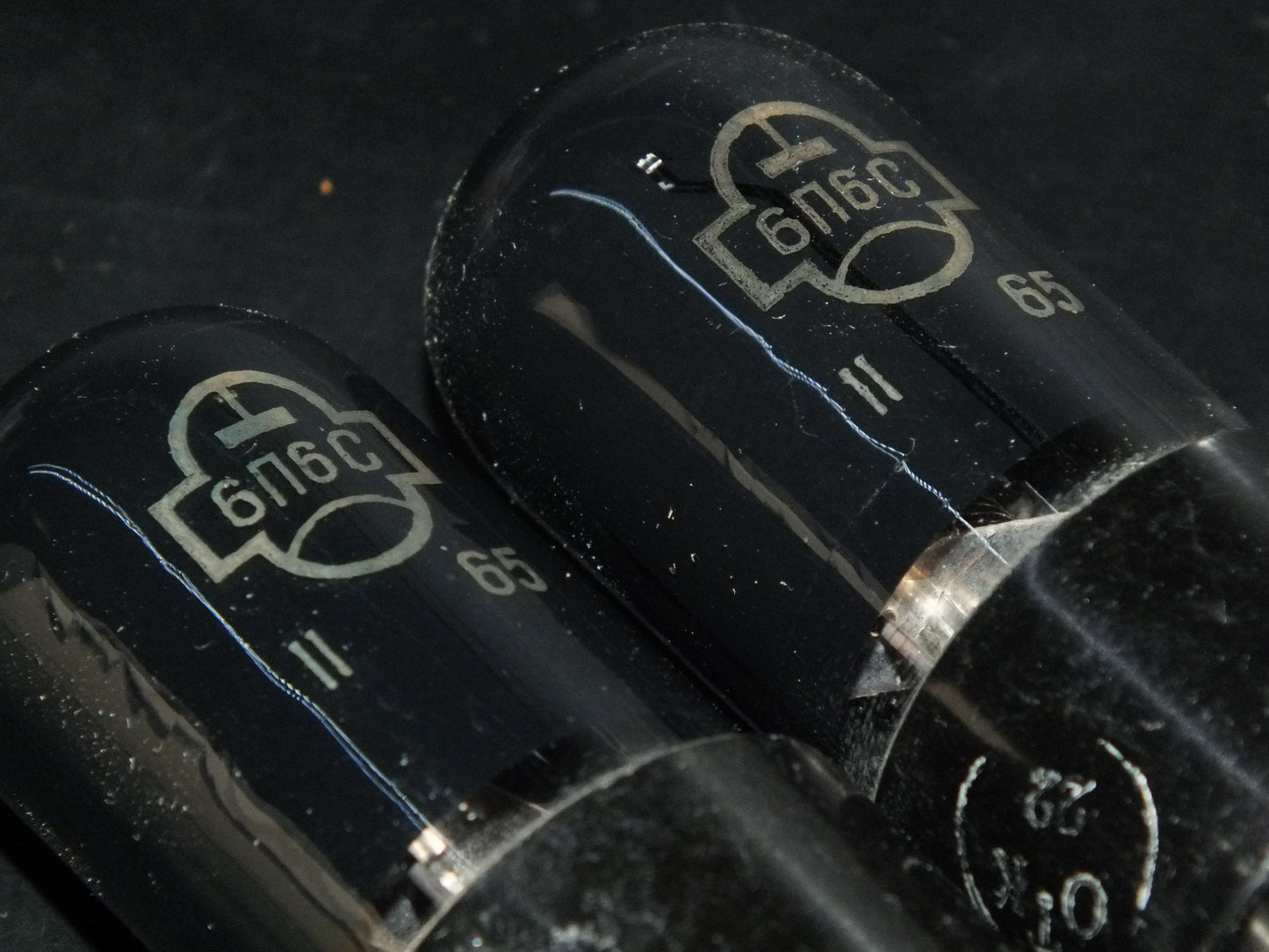 Platinum Matched Pair 6P6S Reflektor 6V6GT Black Coated NOS 60s
