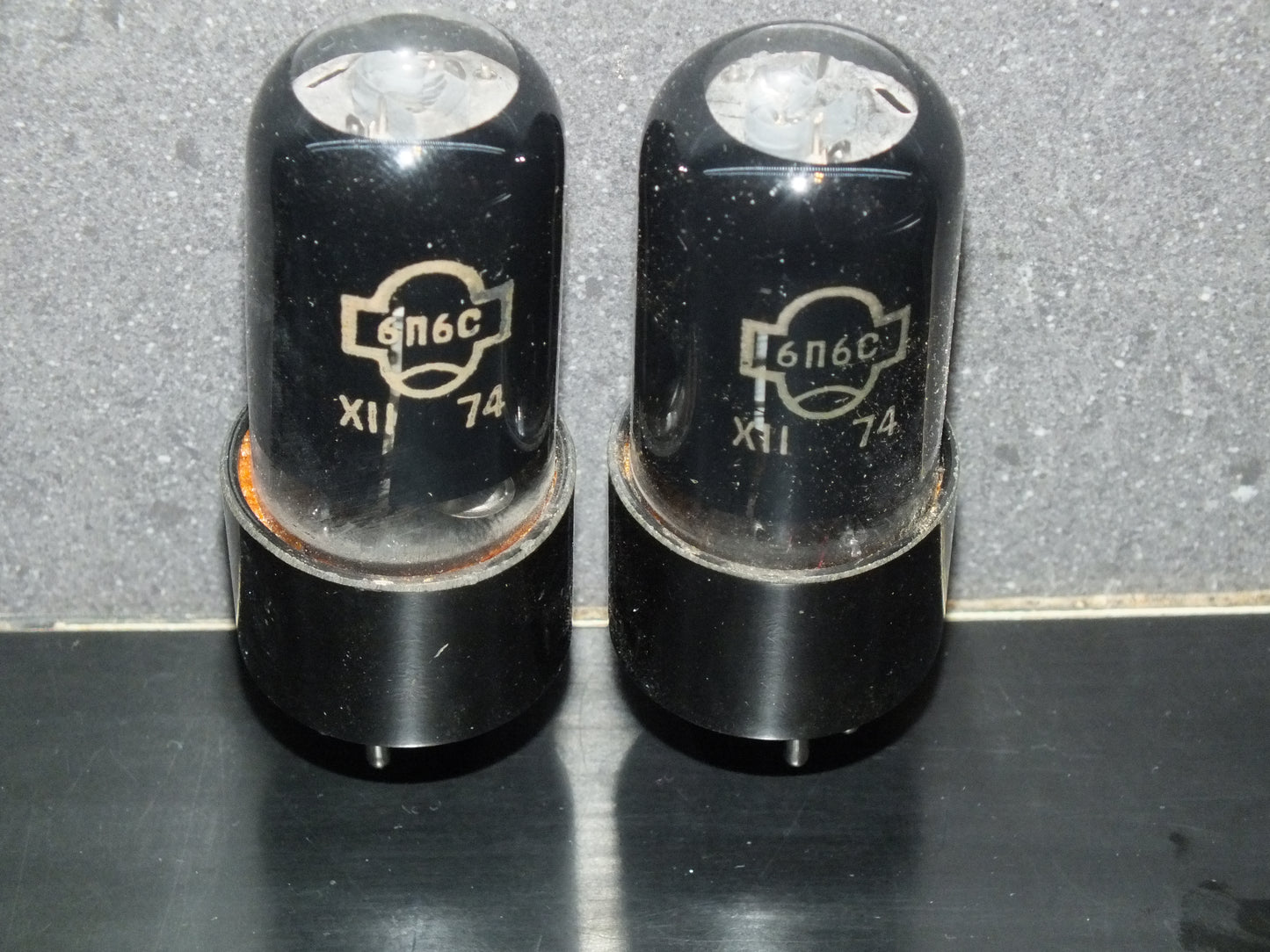 Platinum Matched Pair 6P6S Reflektor 6V6GT Black Coated NOS 70s
