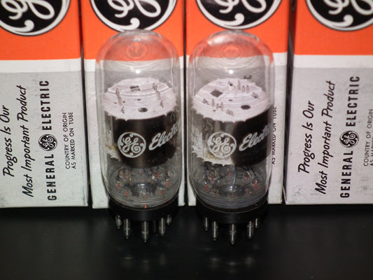 6SL7GT General Electric VT-229 NOS NIB Matched Pair Coin Base