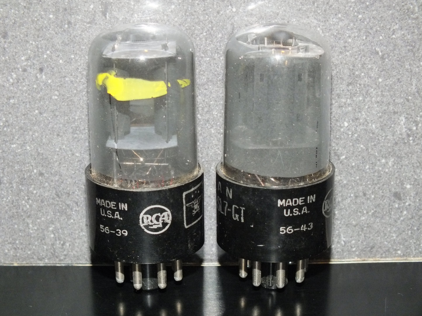 6SL7GT RCA VT-229 Platinum Matched Pair Gray coated, 1956
