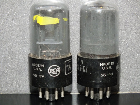 6SL7GT RCA VT-229 Platinum Matched Pair Gray coated, 1956