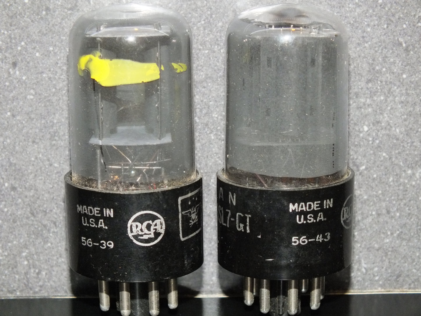 6SL7GT RCA VT-229 Platinum Matched Pair Gray coated, 1956