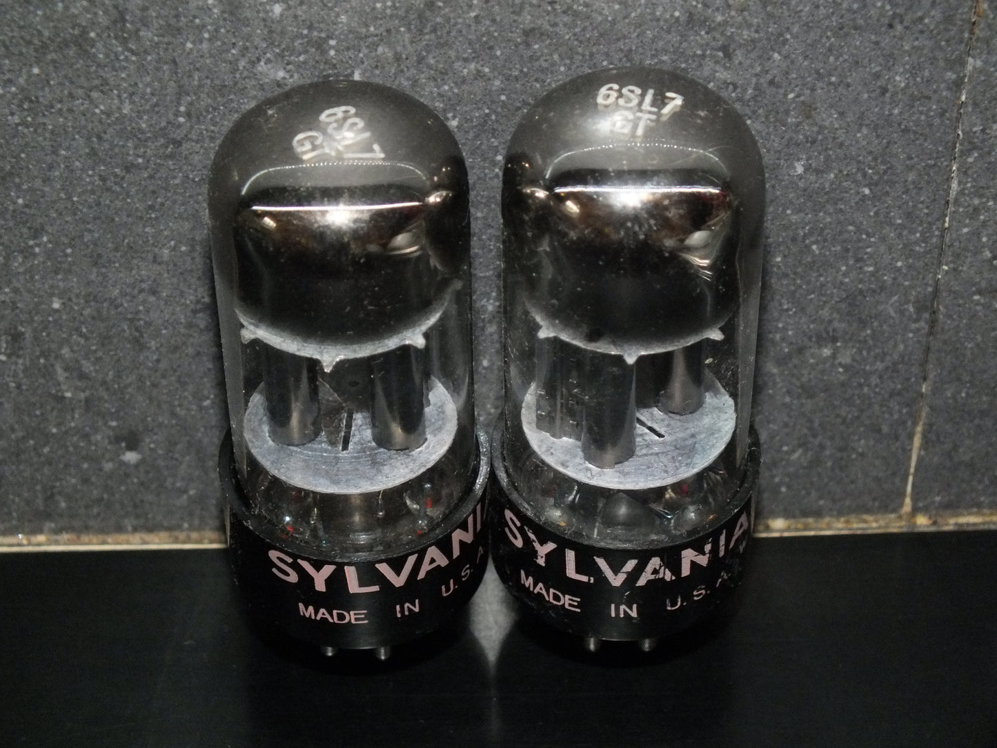 6SL7GT Sylvania VT-229 Platinum Matched Pair Black Anodes