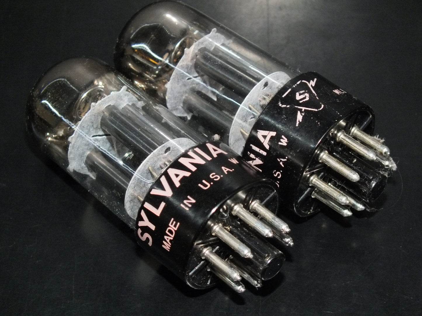 6SL7GT Sylvania VT-229 Platinum Matched Pair Black Anodes