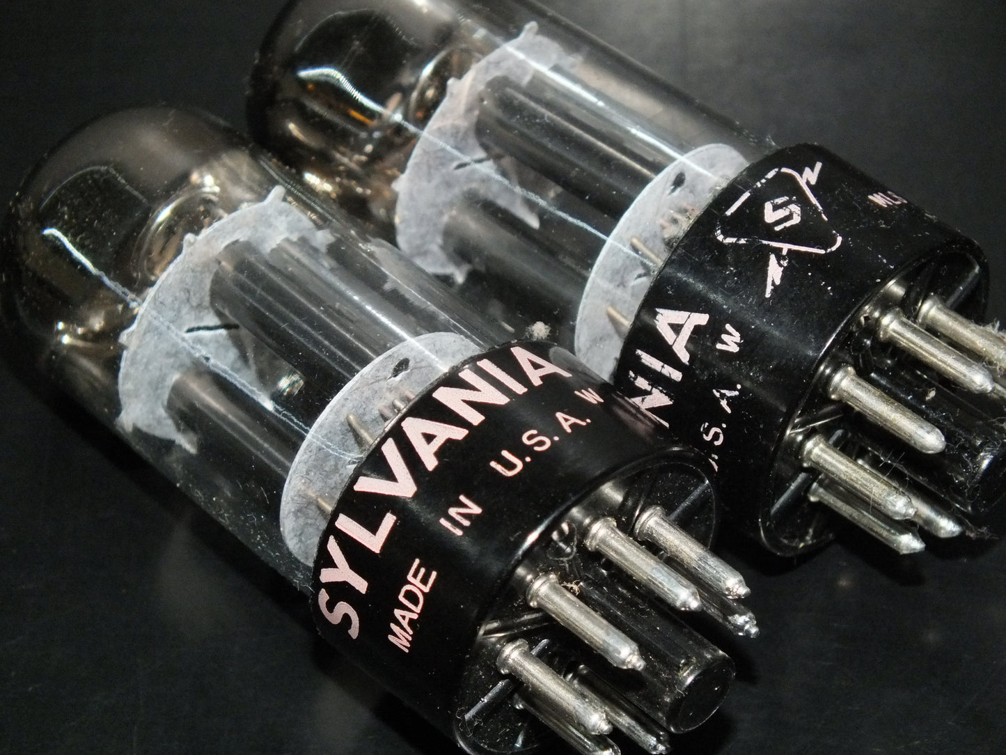 6SL7GT Sylvania VT-229 Platinum Matched Pair Black Anodes