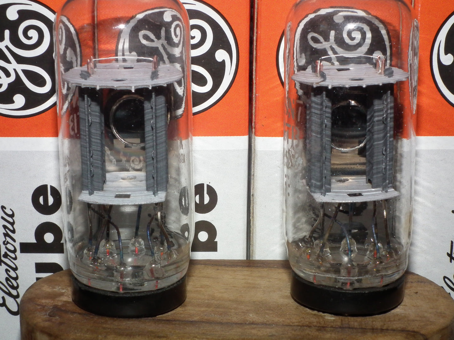 Matched Pair (2 tubes) 6SN7GTB General Electric NOS NIB Coin Base