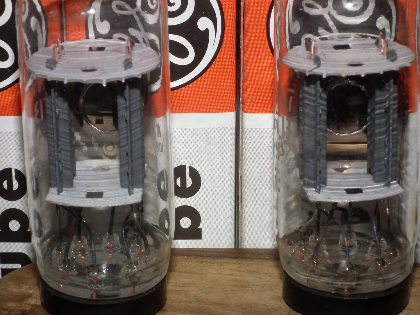 Matched Pair (2 tubes) 6SN7GTB General Electric NOS NIB Coin Base