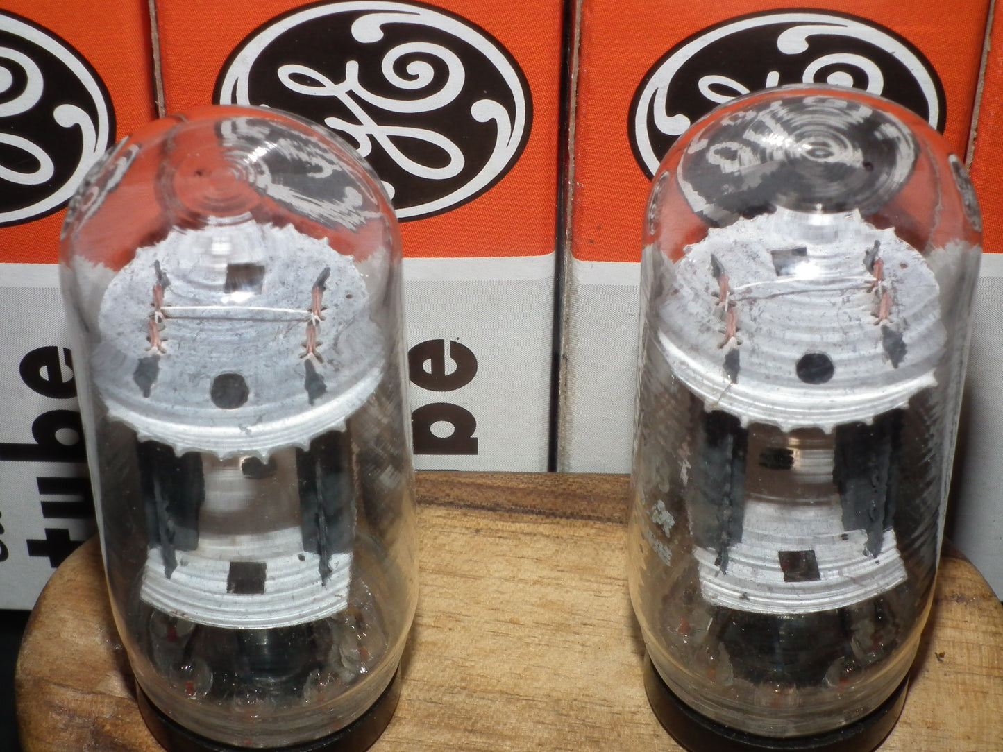 Matched Pair (2 tubes) 6SN7GTB General Electric NOS NIB Coin Base