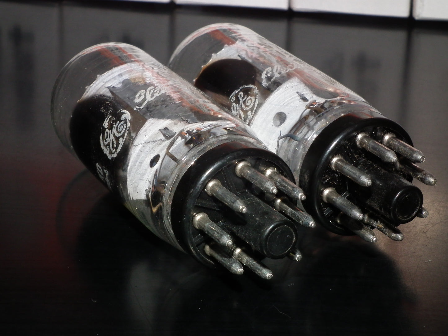 Matched Pair (2 tubes) 6SN7GTB General Electric NOS NIB Coin Base