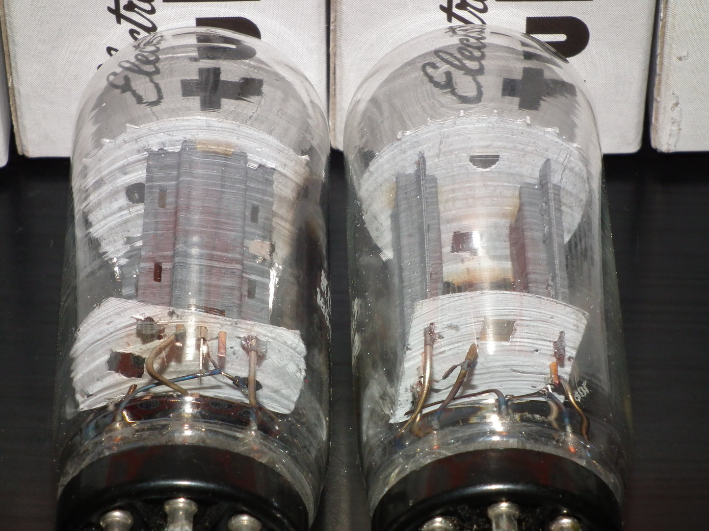 Matched Pair (2 tubes) 6SN7GTB General Electric NOS NIB Coin Base