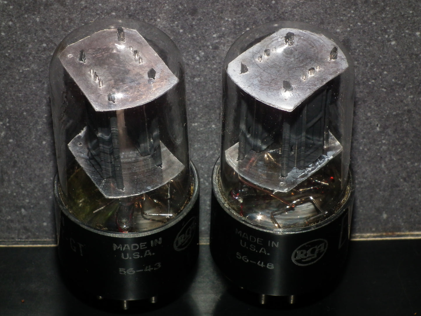 6SN7GTB RCA NOS Square Getter 1956 Codes Matched Pair (2 tubes)