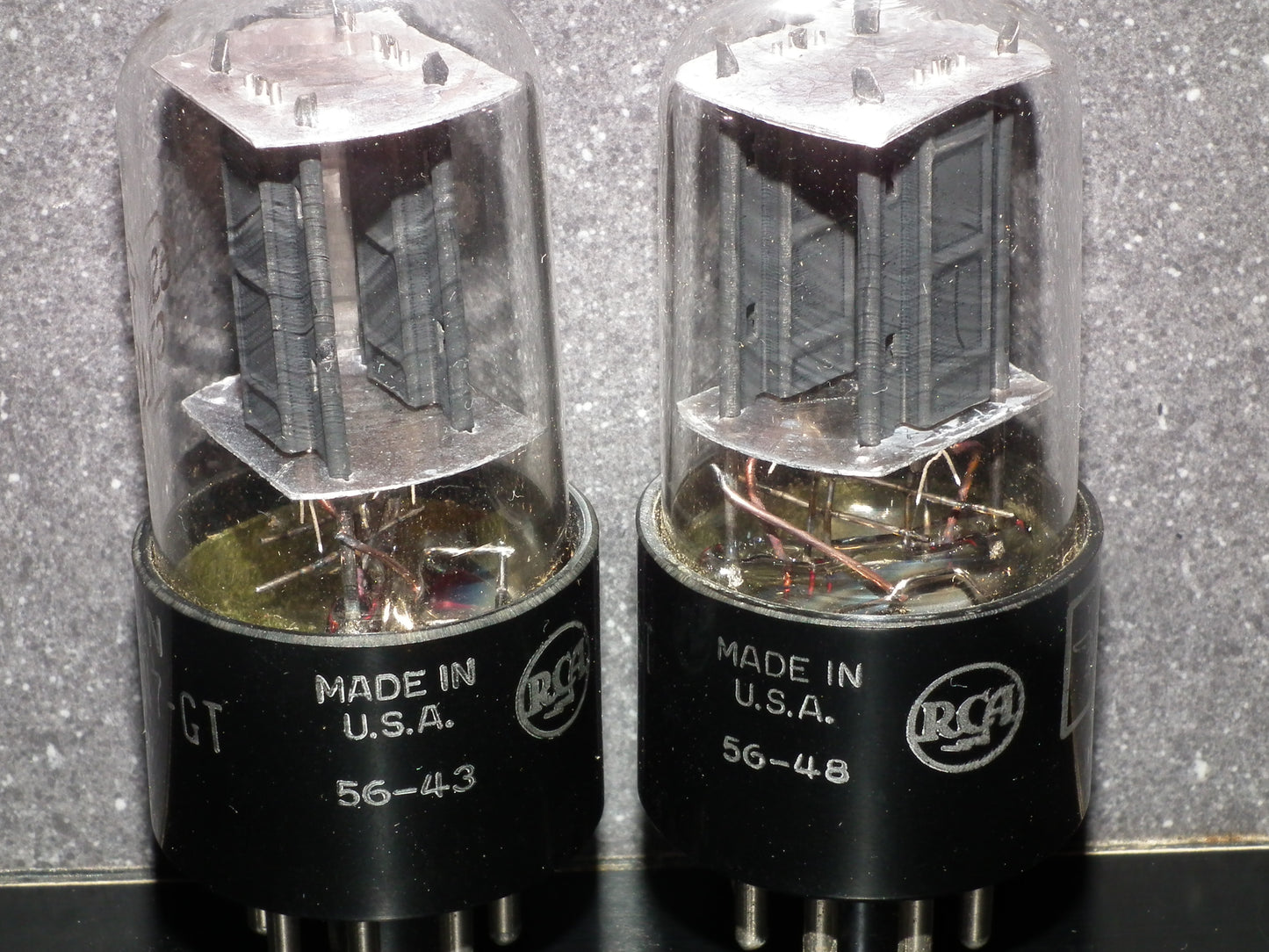 6SN7GTB RCA NOS Square Getter 1956 Codes Matched Pair (2 tubes)