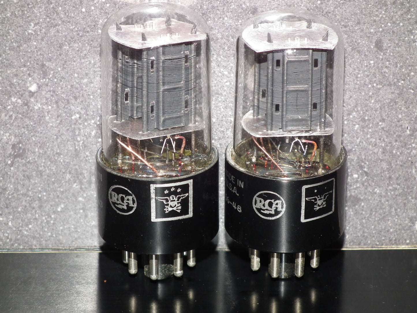 6SN7GTB RCA NOS Square Getter 1956 Codes Matched Pair (2 tubes)