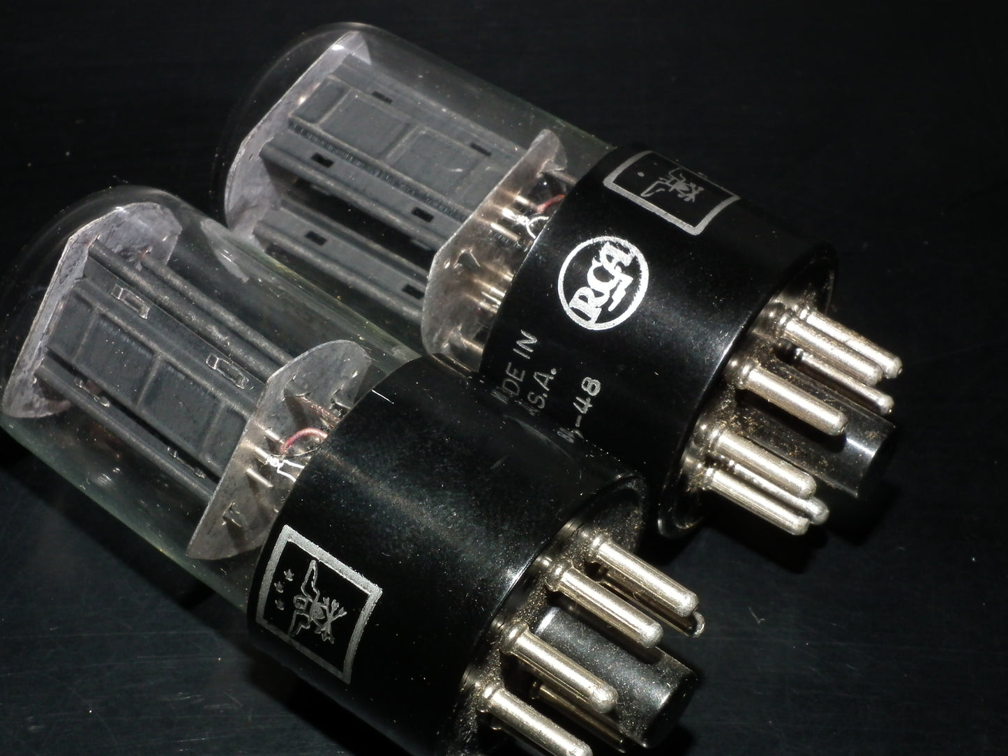 6SN7GTB RCA NOS Square Getter 1956 Codes Matched Pair (2 tubes)