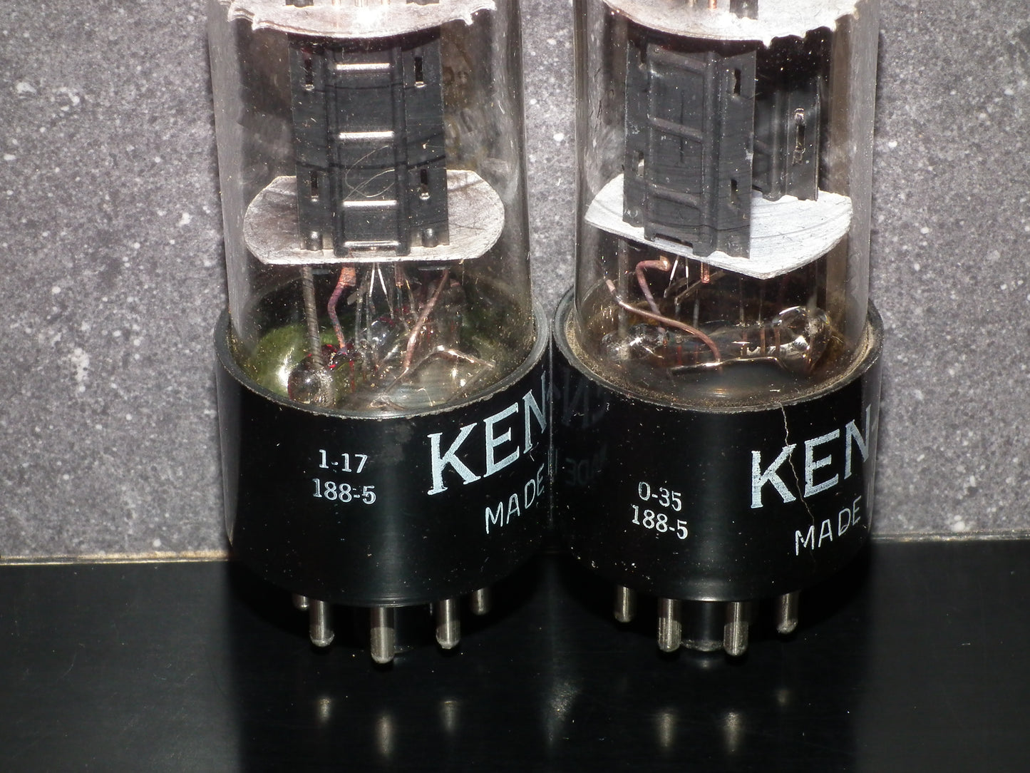 6SN7GT Ken Rad Square Getter 188 Codes Matched Pair (2 tubes)