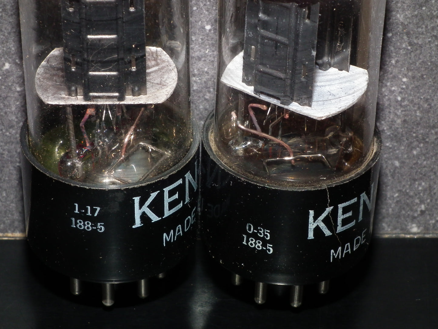 6SN7GT Ken Rad Square Getter 188 Codes Matched Pair (2 tubes)