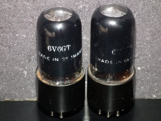 6V6GT CEI NOS Platinum Matched Pair Made in Holland USED Tested 90%