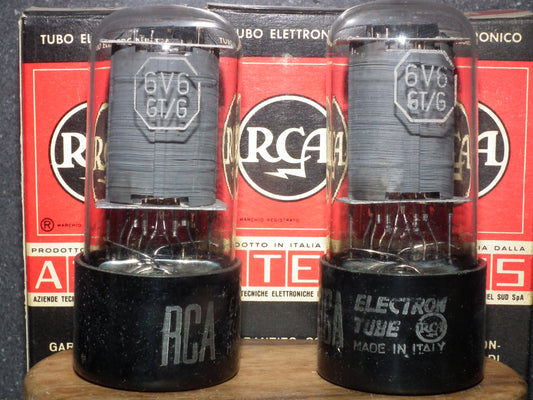 Platinum Matched Pair 6V6GT RCA ATES Great Sounding 6V6
