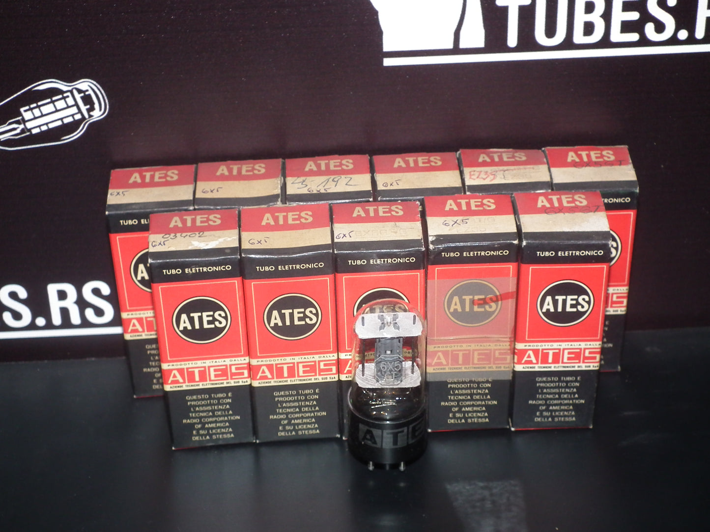 6X5GT RCA ATES NOS NIB Dual square getters