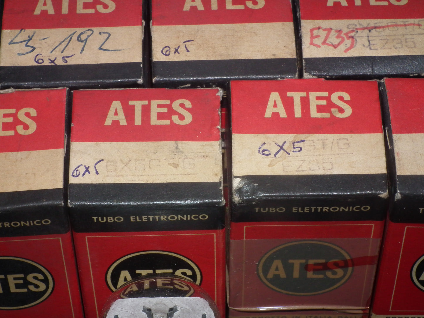 6X5GT RCA ATES NOS NIB Dual square getters