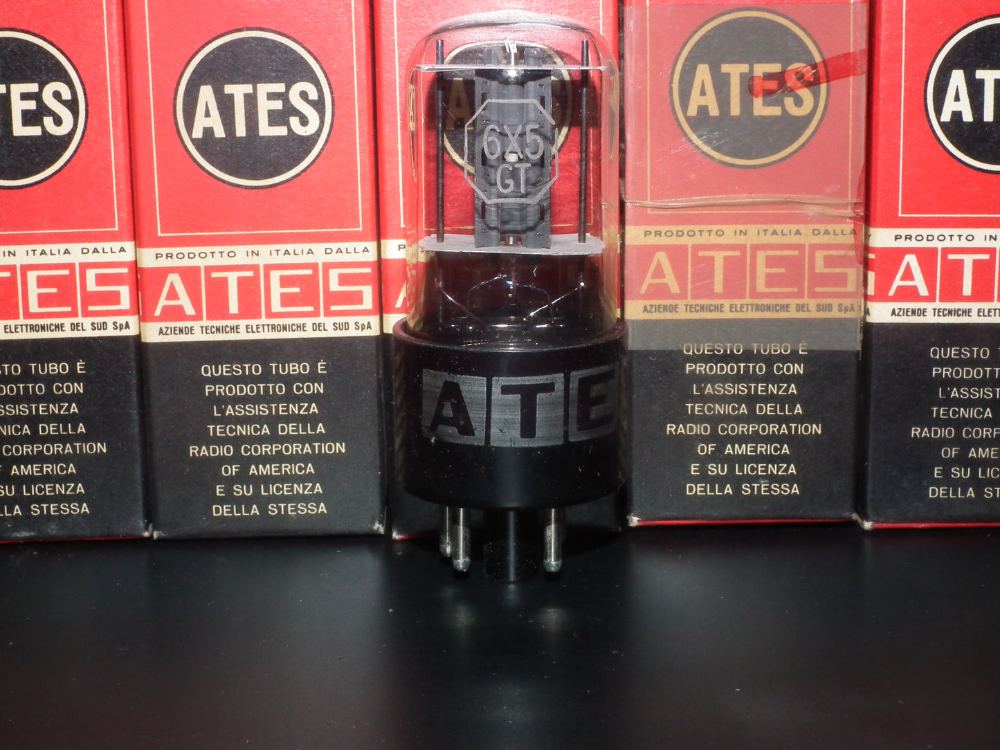 6X5GT RCA ATES NOS NIB Dual square getters