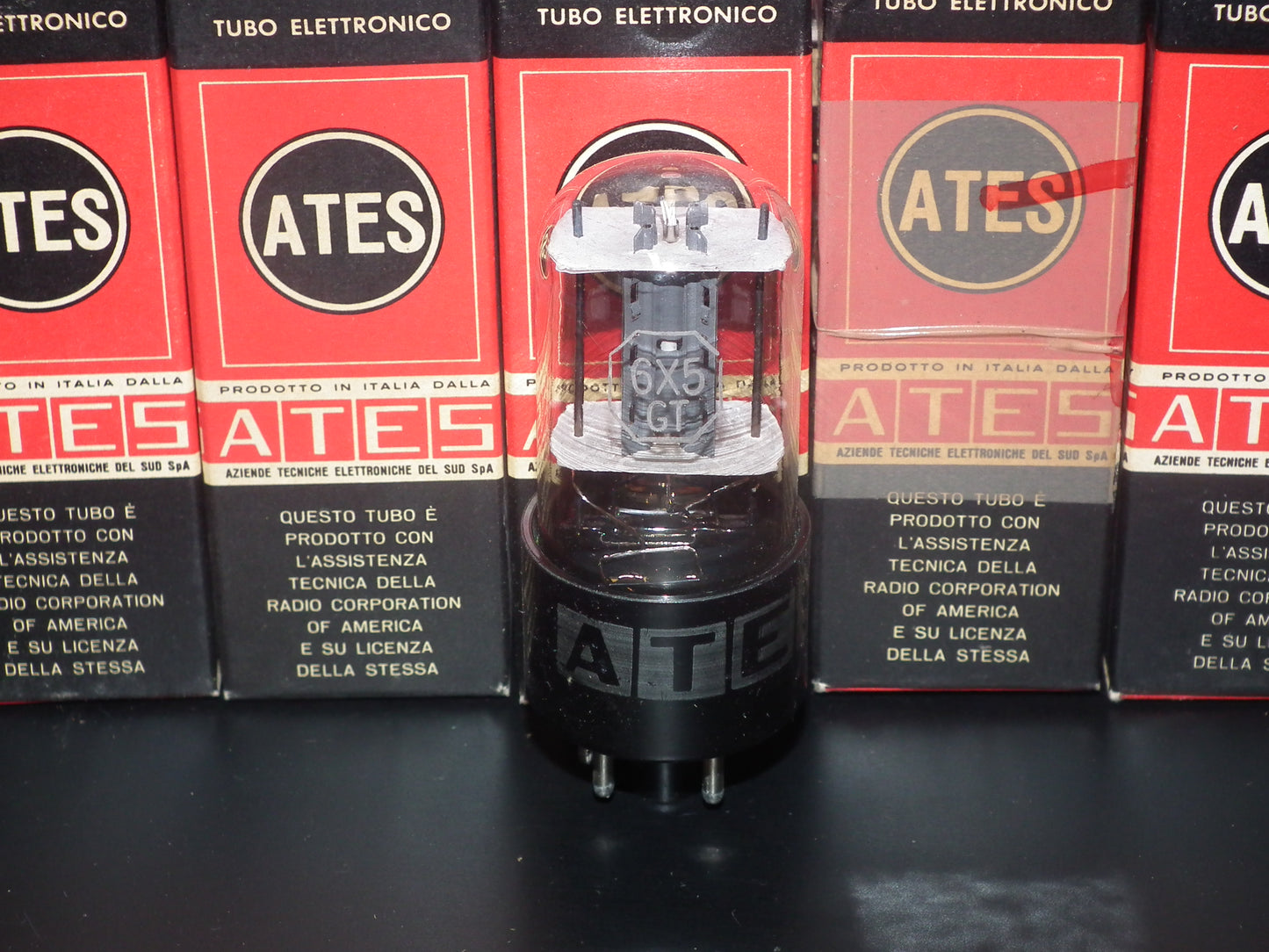 6X5GT RCA ATES NOS NIB Dual square getters