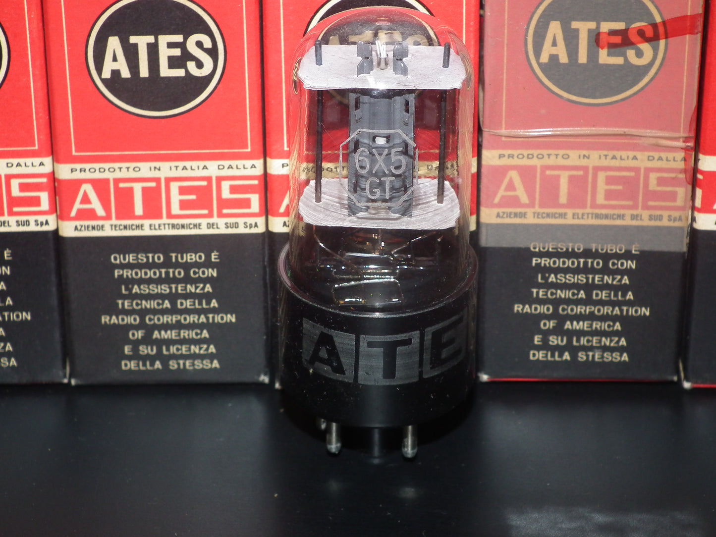 6X5GT RCA ATES NOS NIB Dual square getters