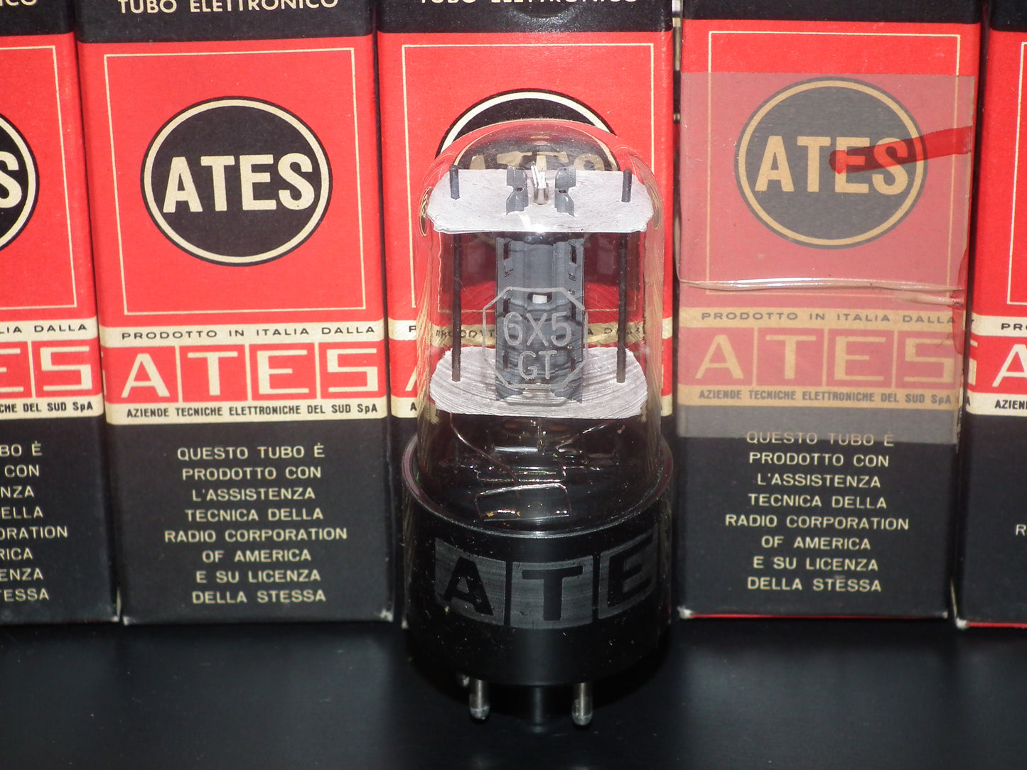 6X5GT RCA ATES NOS NIB Dual square getters