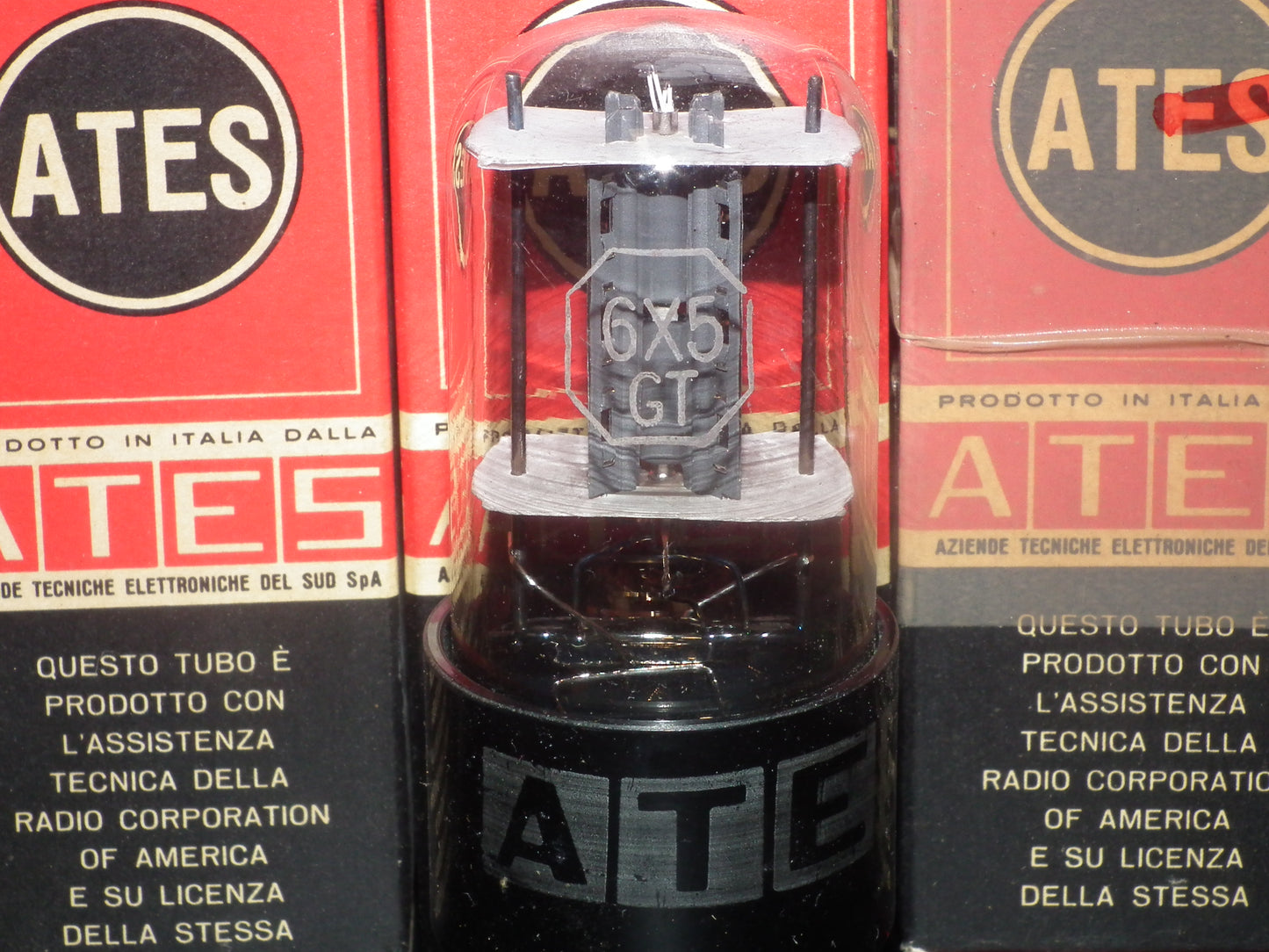 6X5GT RCA ATES NOS NIB Dual square getters