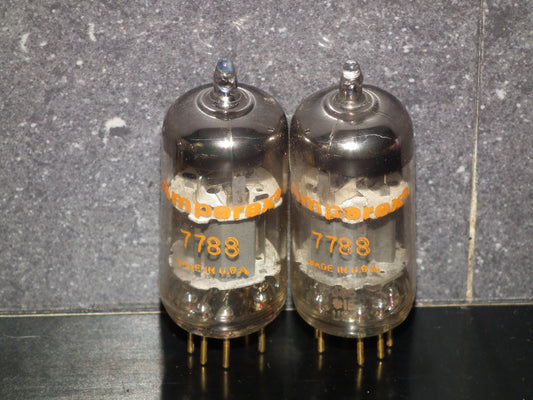 Matched Pair Amperex E810F 7788 Gold pins Tested NOS