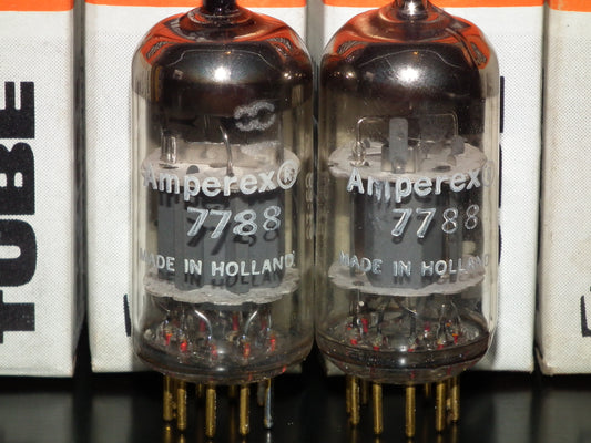 Matched Pair Amperex E810F 7788 NOS NIB Gold pin Low Noise