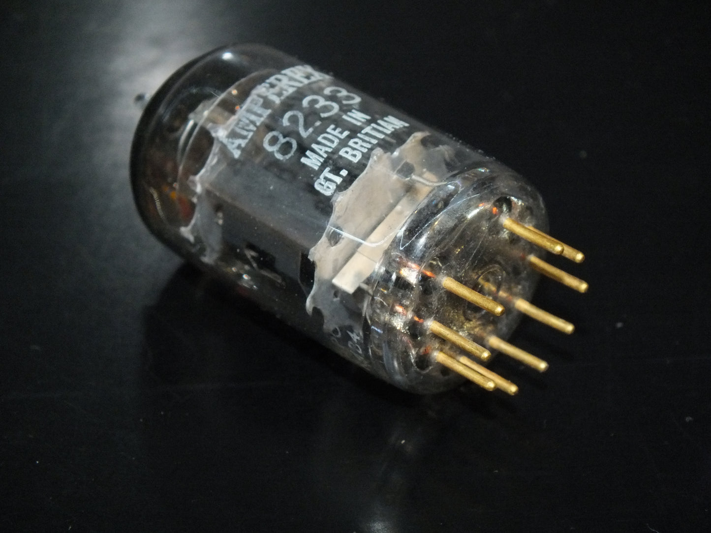 8233 Amperex Mullard E55L Gold Pins Black Anode - Carbonized Nickel