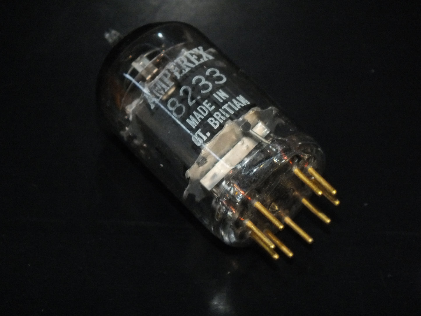 8233 Amperex Mullard E55L Gold Pins Black Anode - Carbonized Nickel