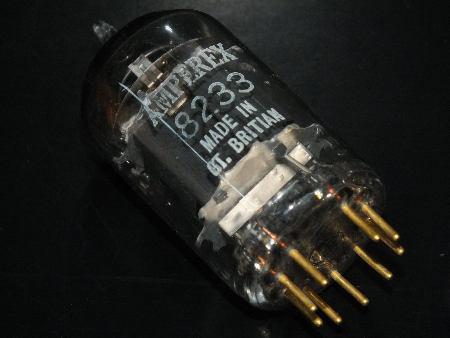 8233 Amperex Mullard E55L Gold Pins Black Anode - Carbonized Nickel