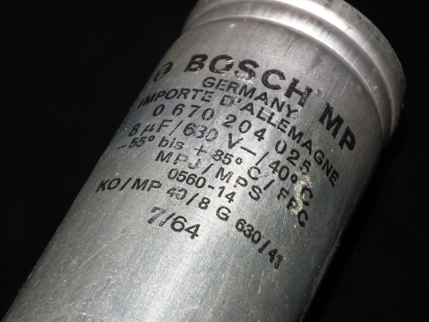Bosch PIO capacitor 8uF 630V tube audio 8mfd (Siemens Klangfilm)