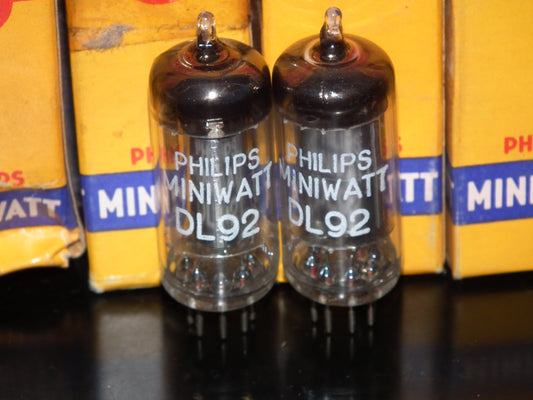 Platinum Matched Pair DL92 Mullard Mitcham NOS NIB D Getter